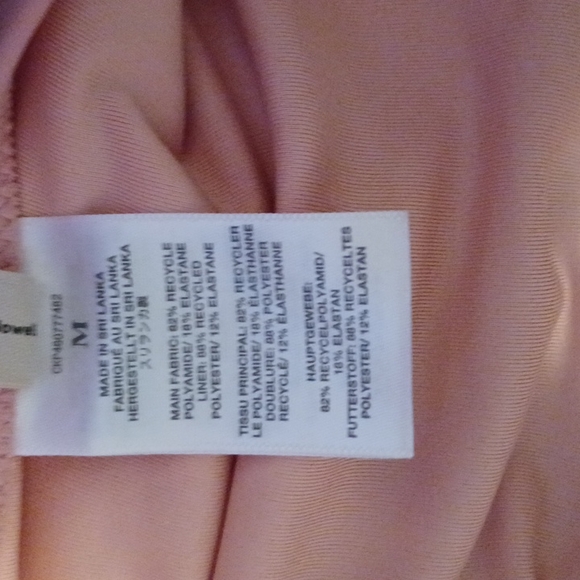 New Women's Madewell Pink Icing Second Wave Square Neck Tank One Piece Swimsuit - Picture 5 of 6